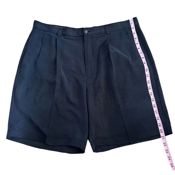 Tommy Bahama ~ Mens Black Silk Shorts ~ size 38 ~ dry cleaned and ready to wear - Picture 7 of 11